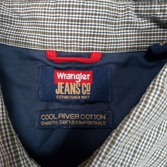 Wrangler Jeans Co Mens Shirt Button Up 2XL Multicolor Cool River Cotton XXL - Picture 13 of 13